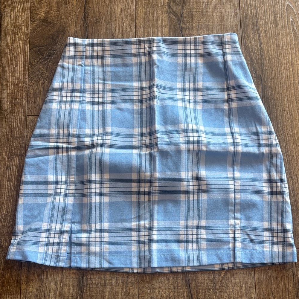 Blue Plaid Brandy Melville Women's Skirt
